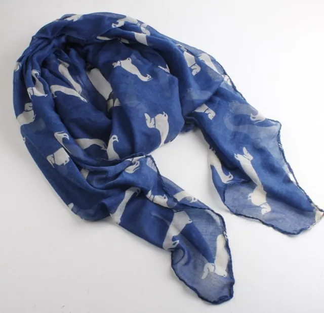 Printed animal print shawl scarf Navy Blue - Shop at LoveMi