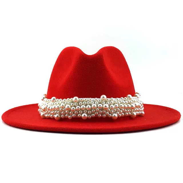 Women's pearl top hat Red - Shop at LoveMi