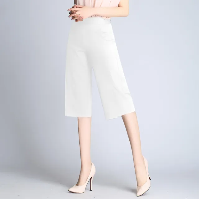 Women's cropped loose pants White - Shop at LoveMi