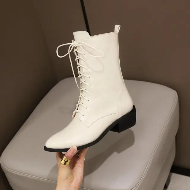 Female British style Martin boots White - Shop at LoveMi
