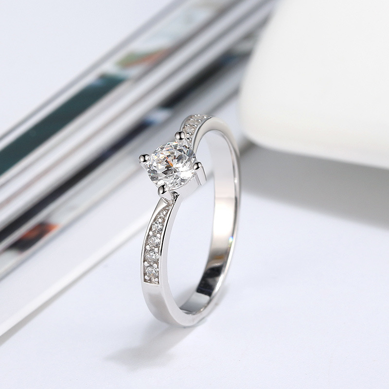 Sterling silver and diamond ring