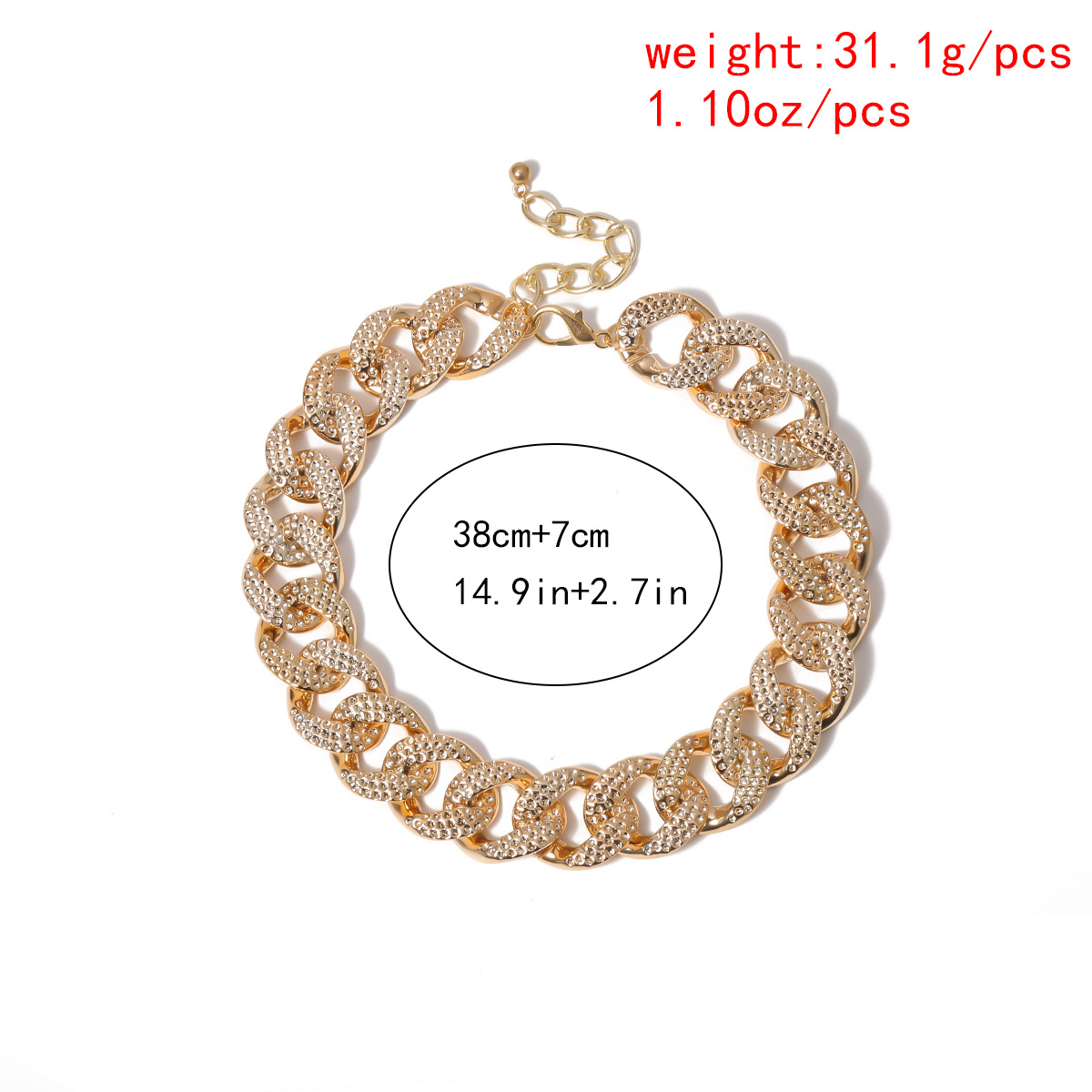 Exaggerated chain geometric vintage metal necklace
