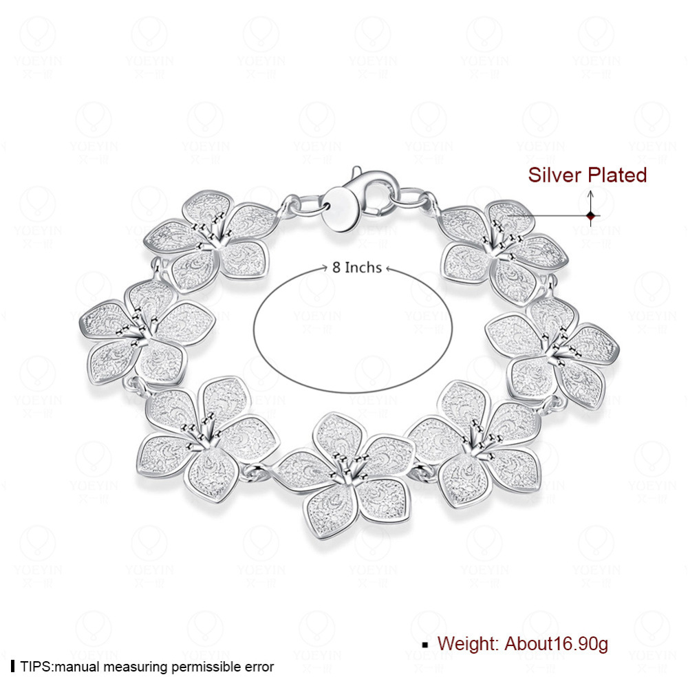 Silver-plated Seven Flower Bracelet