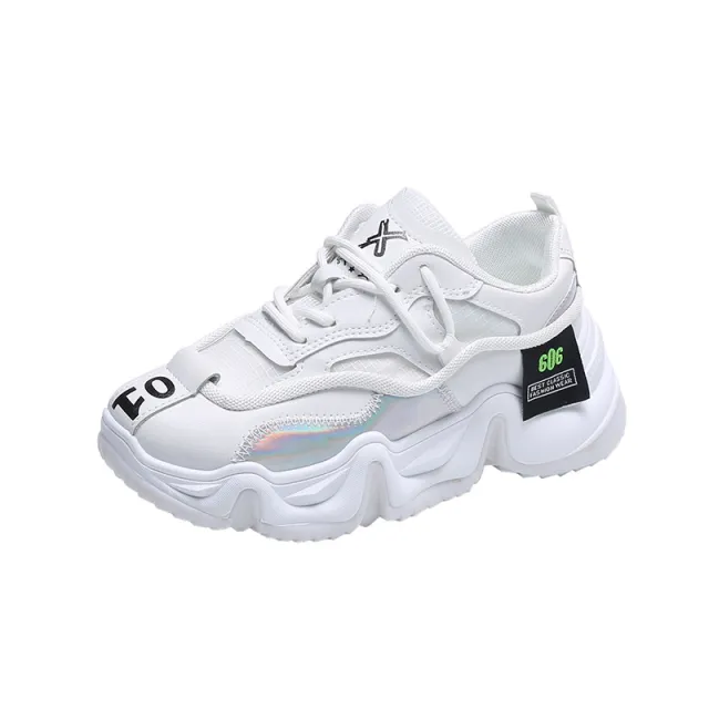 Thick soled increased mesh casual sneakers White - Shop at LoveMi