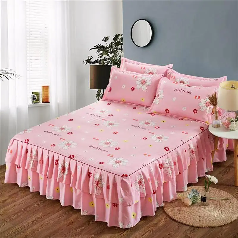 Bilateral bed skirt bedspread Simmons bed cover - Pink