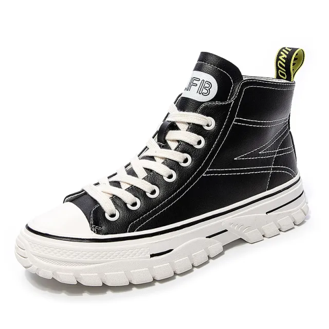 Letters high top small white shoes Black - Shop at LoveMi