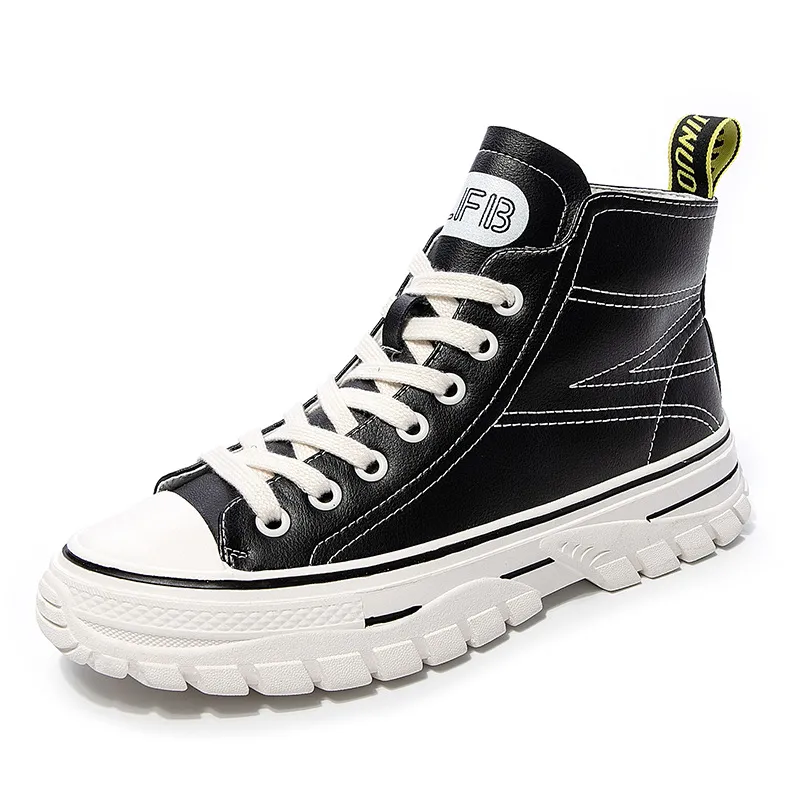 Letters high top small white shoes - Black