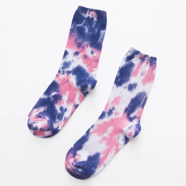 Tie dye ethnic style piled socks Pink - Shop at LoveMi