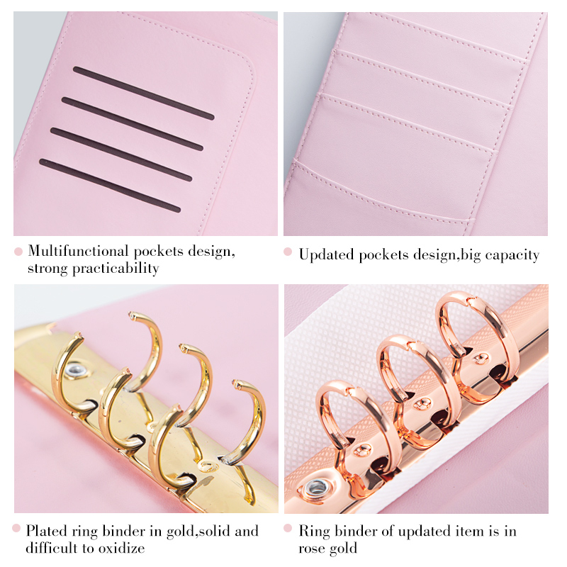 Leather checked notebook (white)