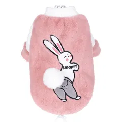 Small dog pet autumn and winter clothes - Pink - View 1