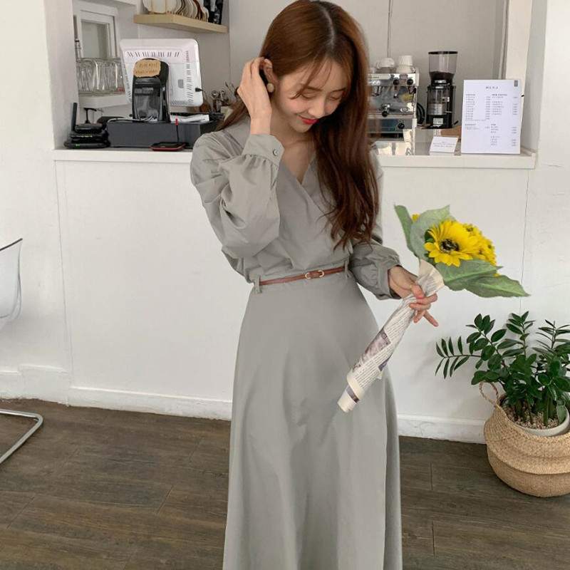 Temperament ladies v-neck dress