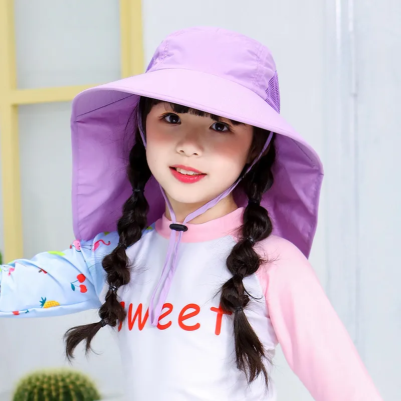 Children's sunscreen cap - Purple