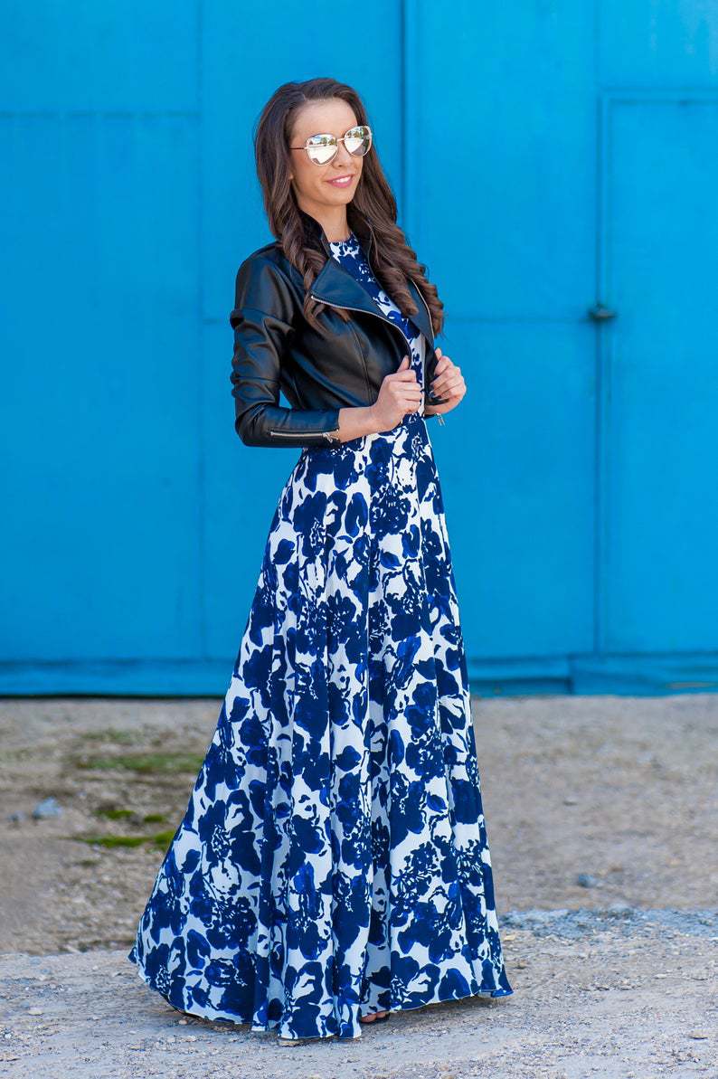 Blue and white porcelain dress