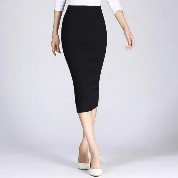Long pencil skirt women's sexy slim wrap hip skirt Black - Shop at LoveMi