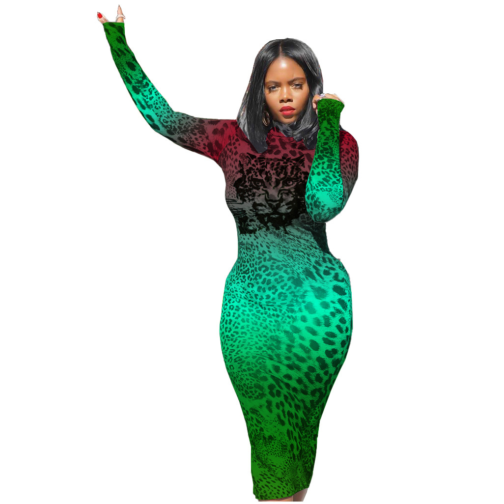 Leopard head leopard print dress - 8