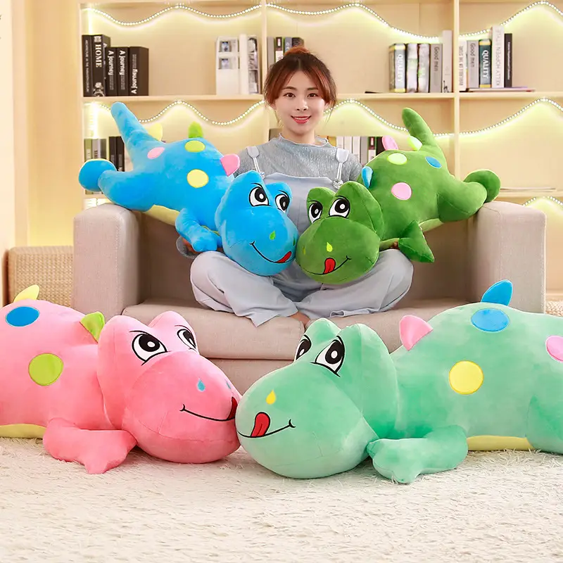 Puppet doll lying down cute dinosaur pillow
