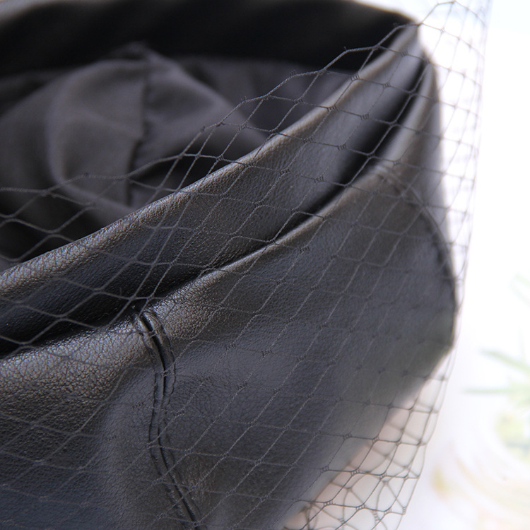 Autumn and winter PU mesh beret