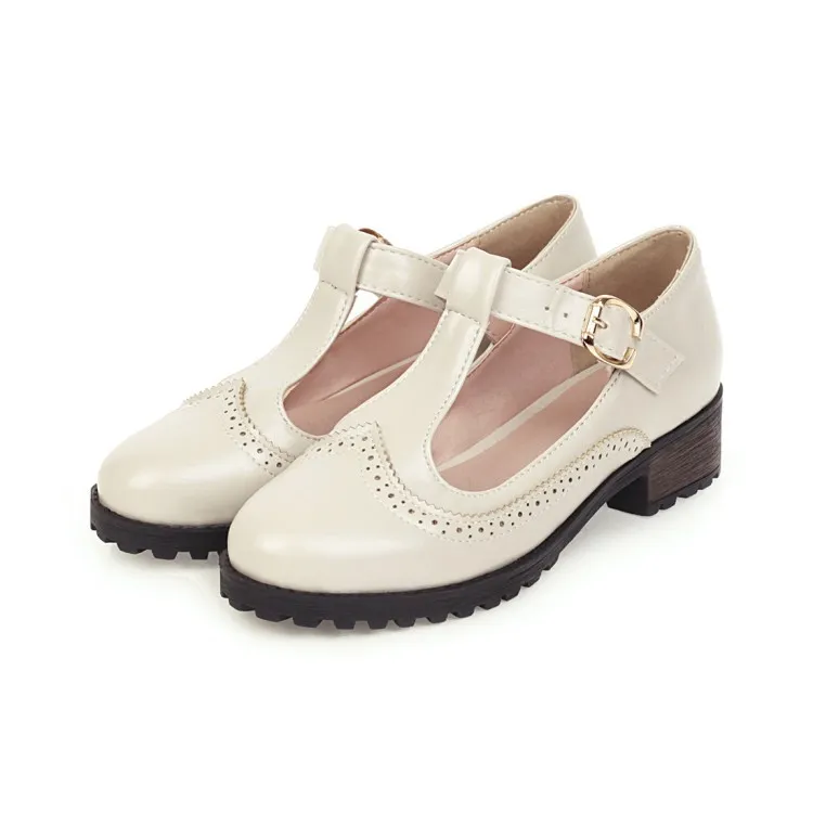 Ladies summer hollow low-heeled shoes - White