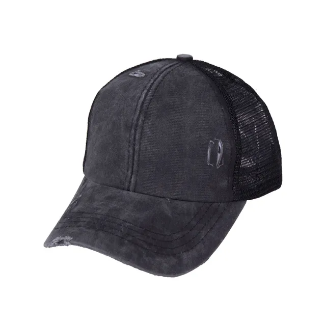 Washed cap cap light board Black - Shop at LoveMi