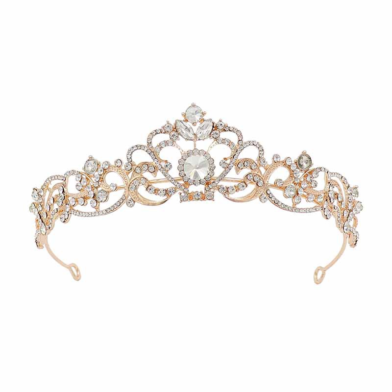 Alloy Rhinestone Crown Wedding Dress Headband
