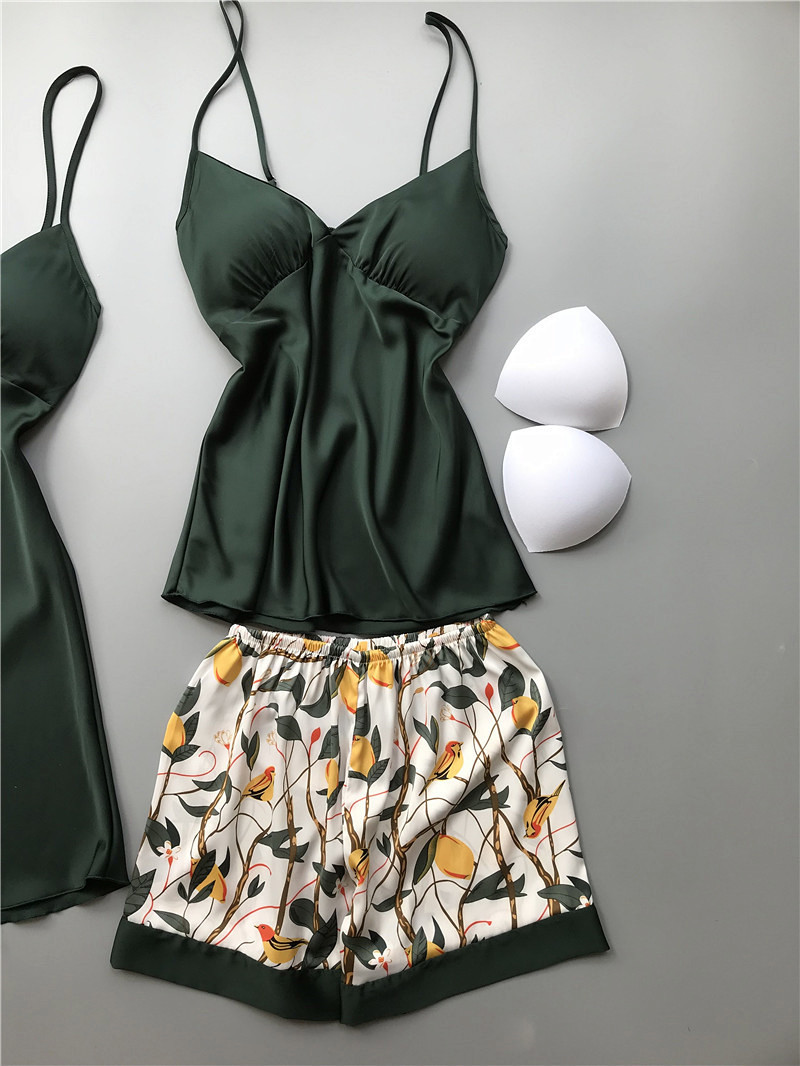 Women's four-piece pajamas long sleeves