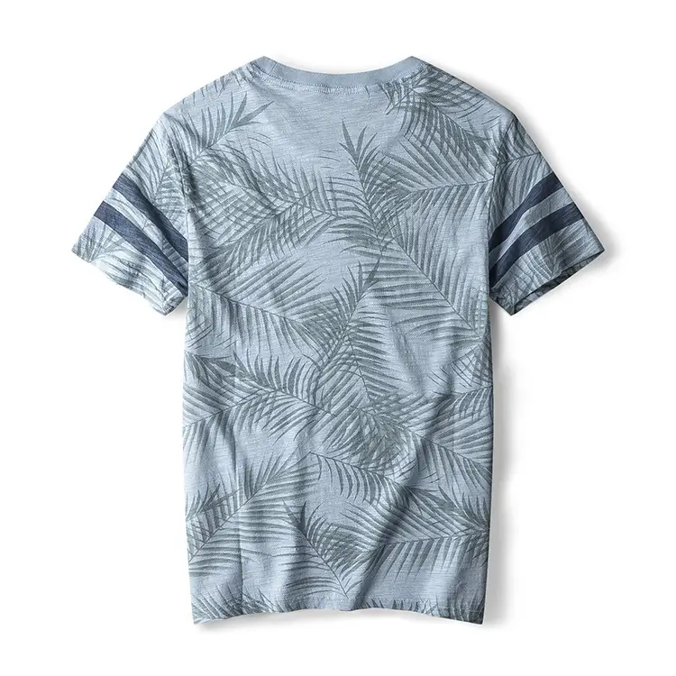 Washed men's round neck short sleeve