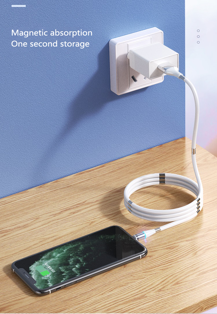 Compatible with Apple , 3A fast charging magnetic data cable — view 6