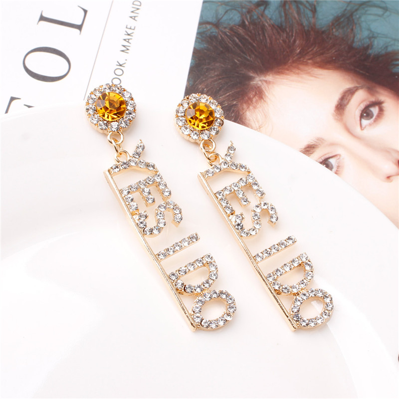 Temperament ear letter earrings