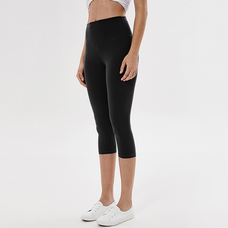 Sports tights solid color yoga cropped pants