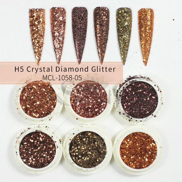 Glitter Set Mermaid Aurora Nail Powder 5 Style - Shop at LoveMi