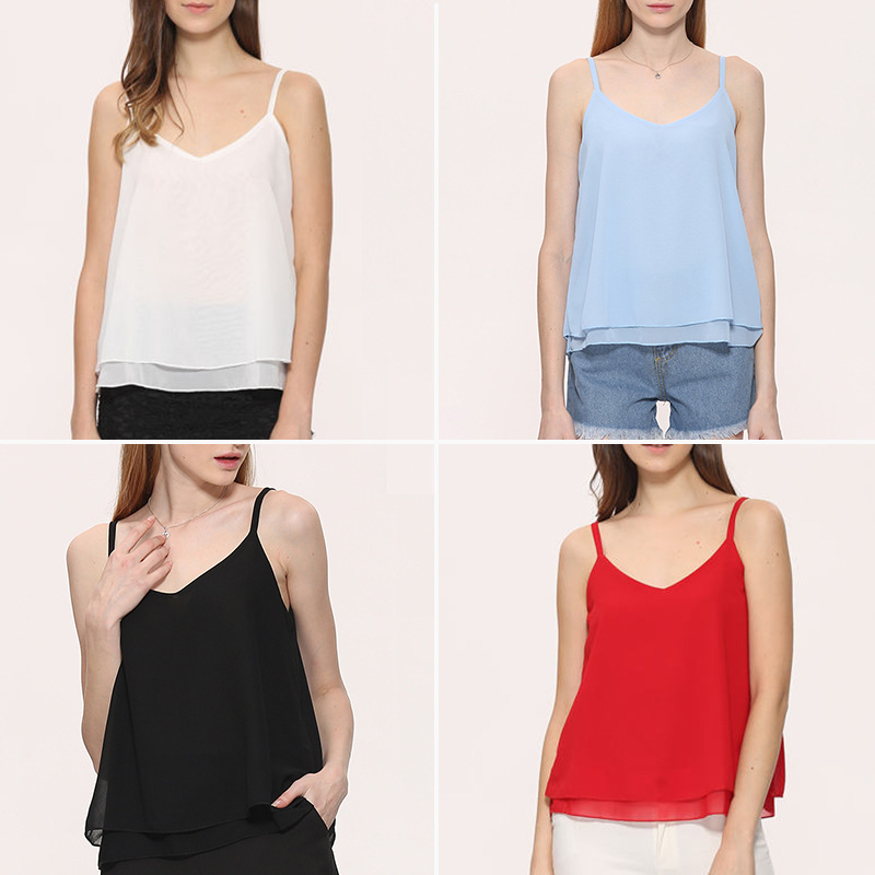 Chiffon shirt sleeveless camisole