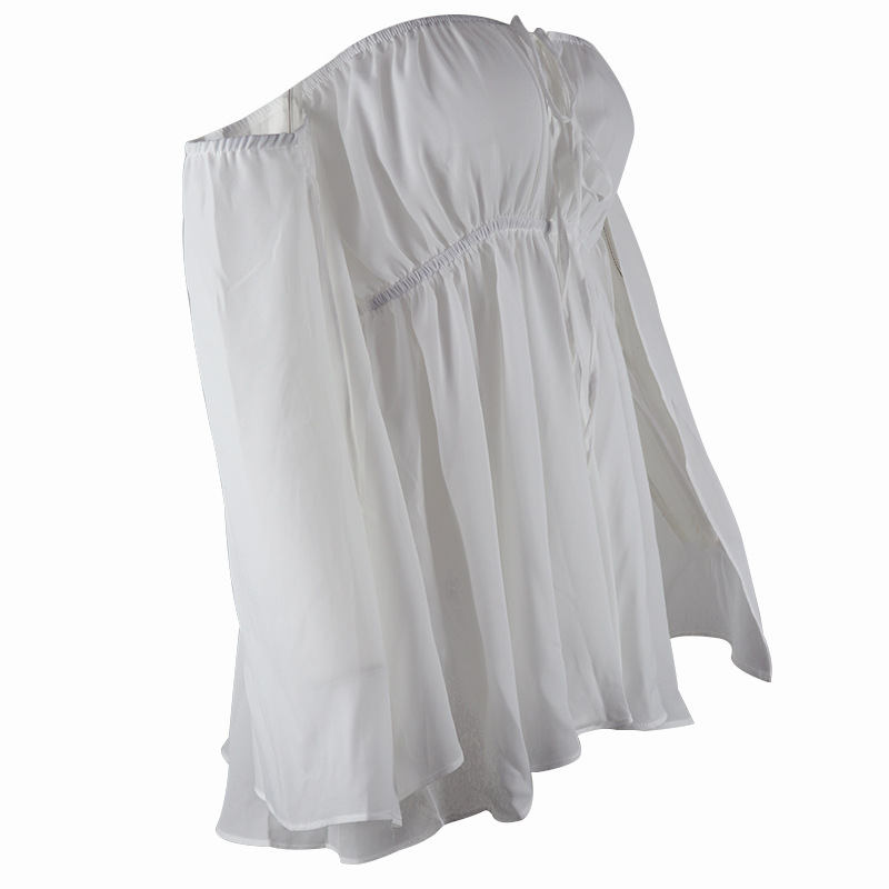 Open-sleeve one-shoulder strapless tube top