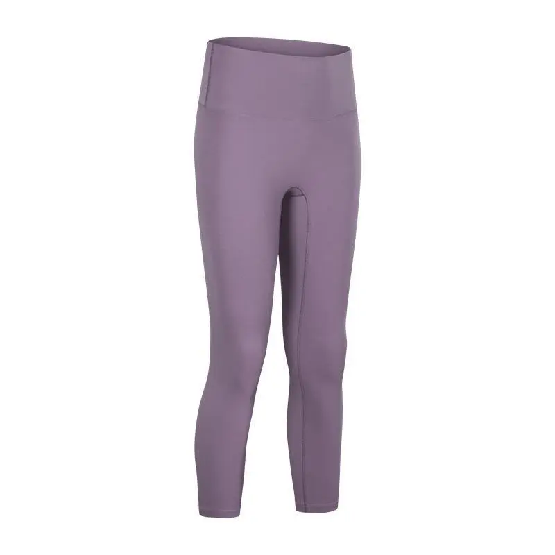Yoga cropped pants tight sports fitness pants - Brown