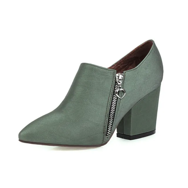 British side zipper Martin boots Green - Shop at LoveMi