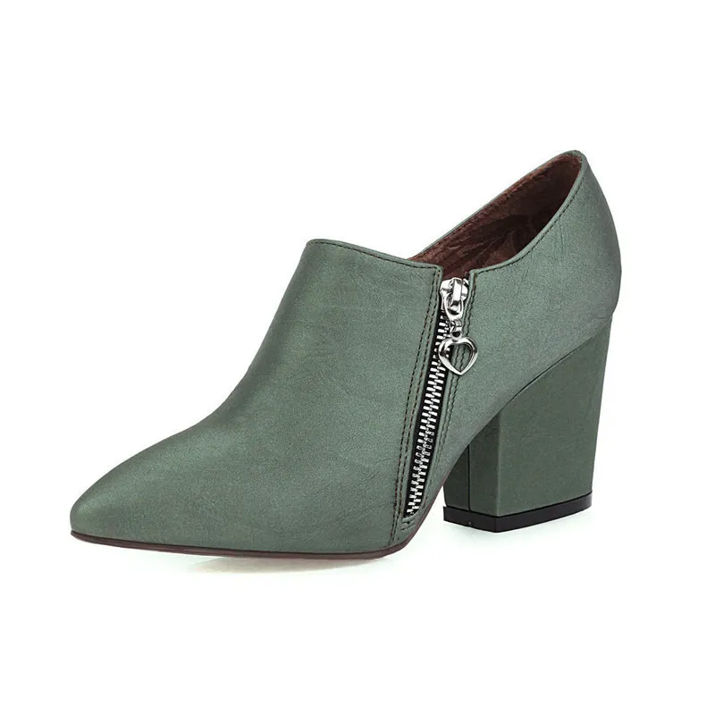 British side zipper Martin boots - Green