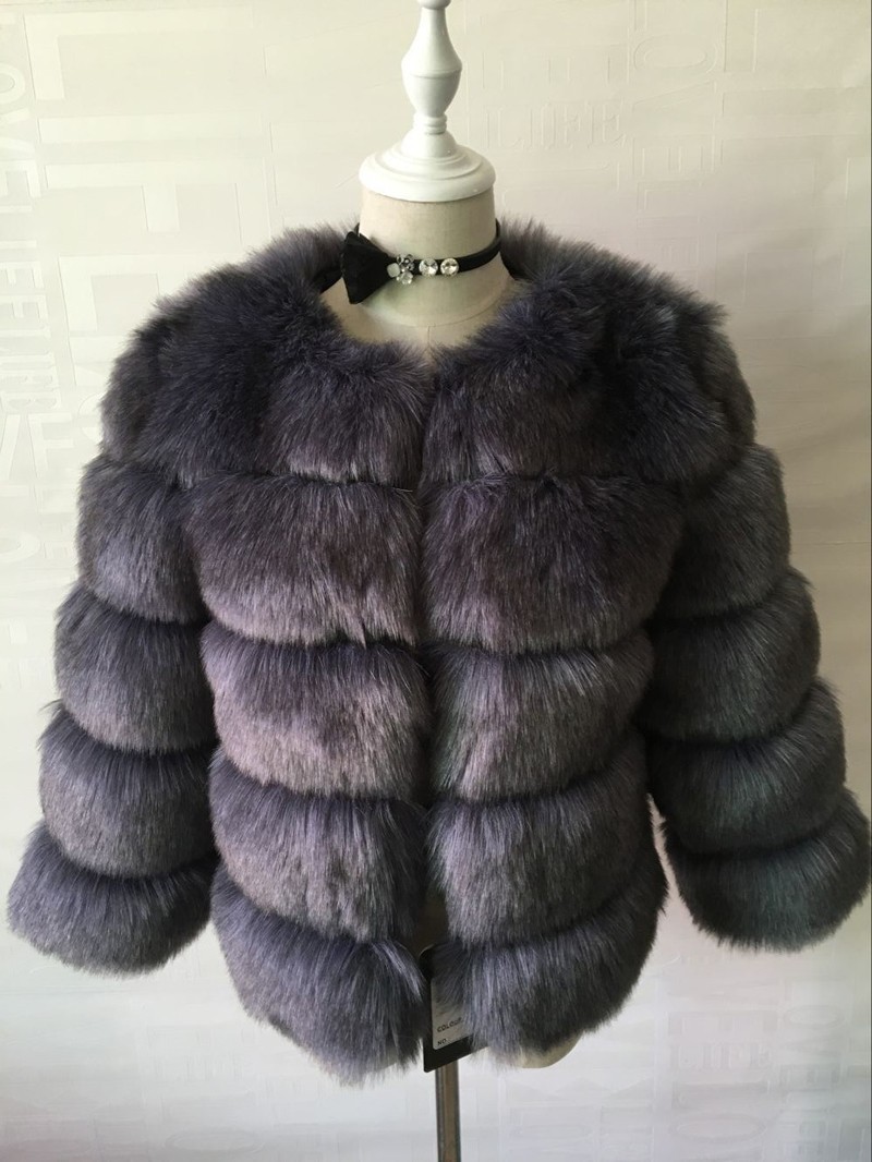 New faux furry slim mink jacket short faux fur fur coat female Dark Grey - Shop at LoveMi