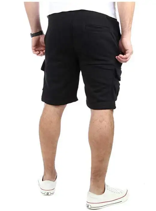 Casual multi-pocket loose straight-leg shorts