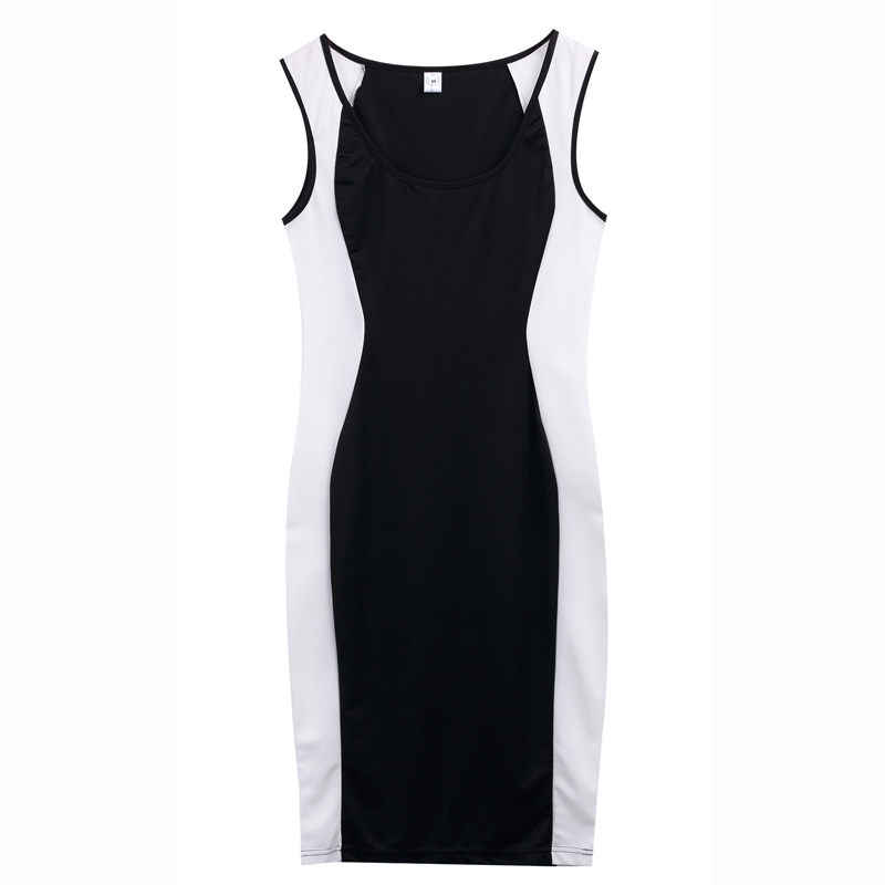 Black and white striped dress