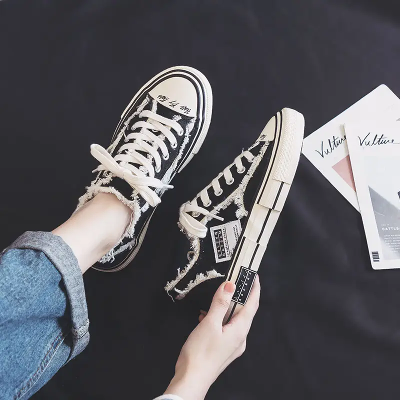 Popular all-match girls canvas shoes