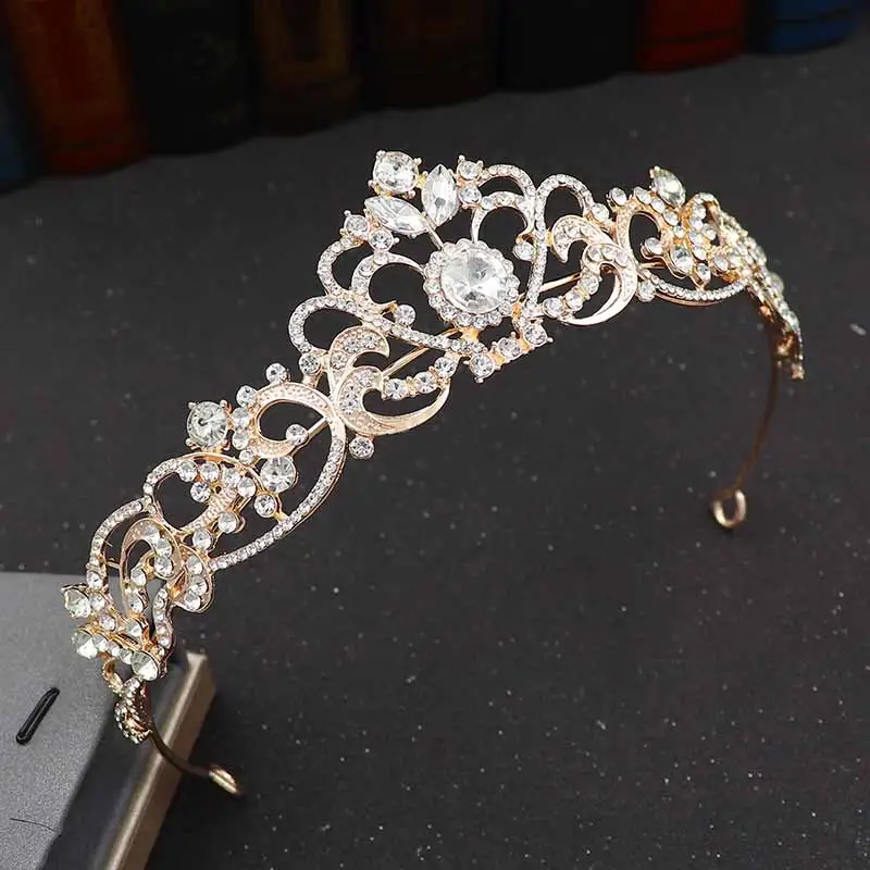 Alloy Rhinestone Crown Wedding Dress Headband