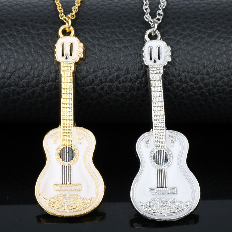 Guitar Pendant Necklace sweater chain