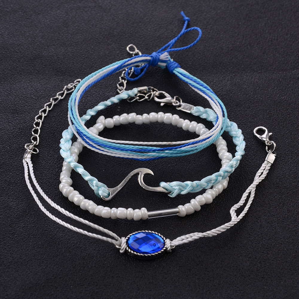 Wave blue gemstone bracelet