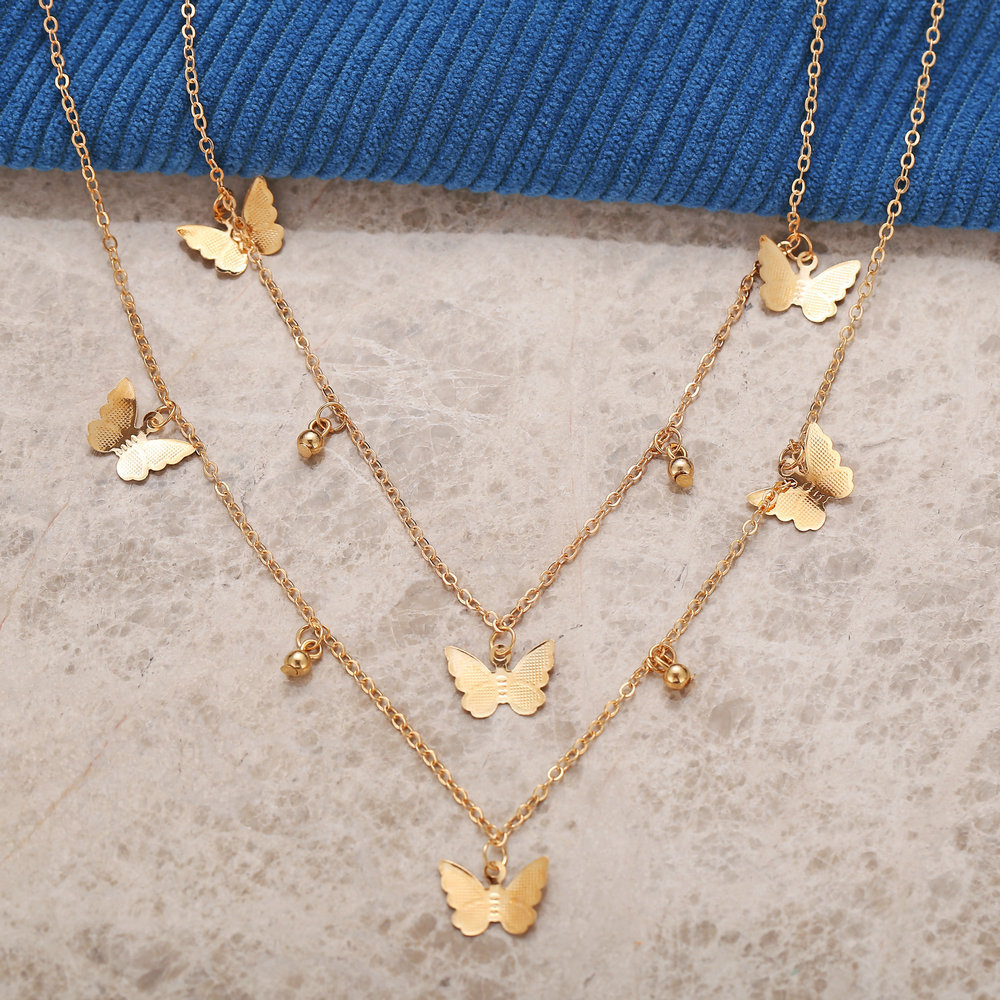 Butterfly necklace simple alloy