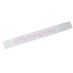 it's my fucking birthday glitter printed shoulder strap - White X Rose Red - View 1