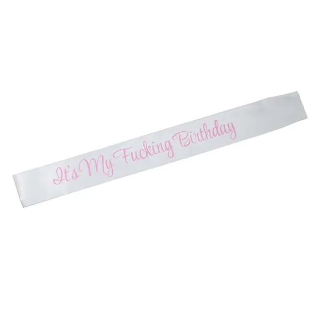 it's my fucking birthday glitter printed shoulder strap White X Rose Red - Shop at LoveMi