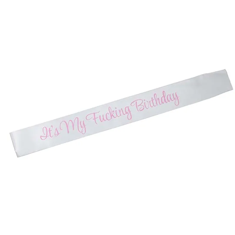 it's my fucking birthday glitter printed shoulder strap - White X Rose Red