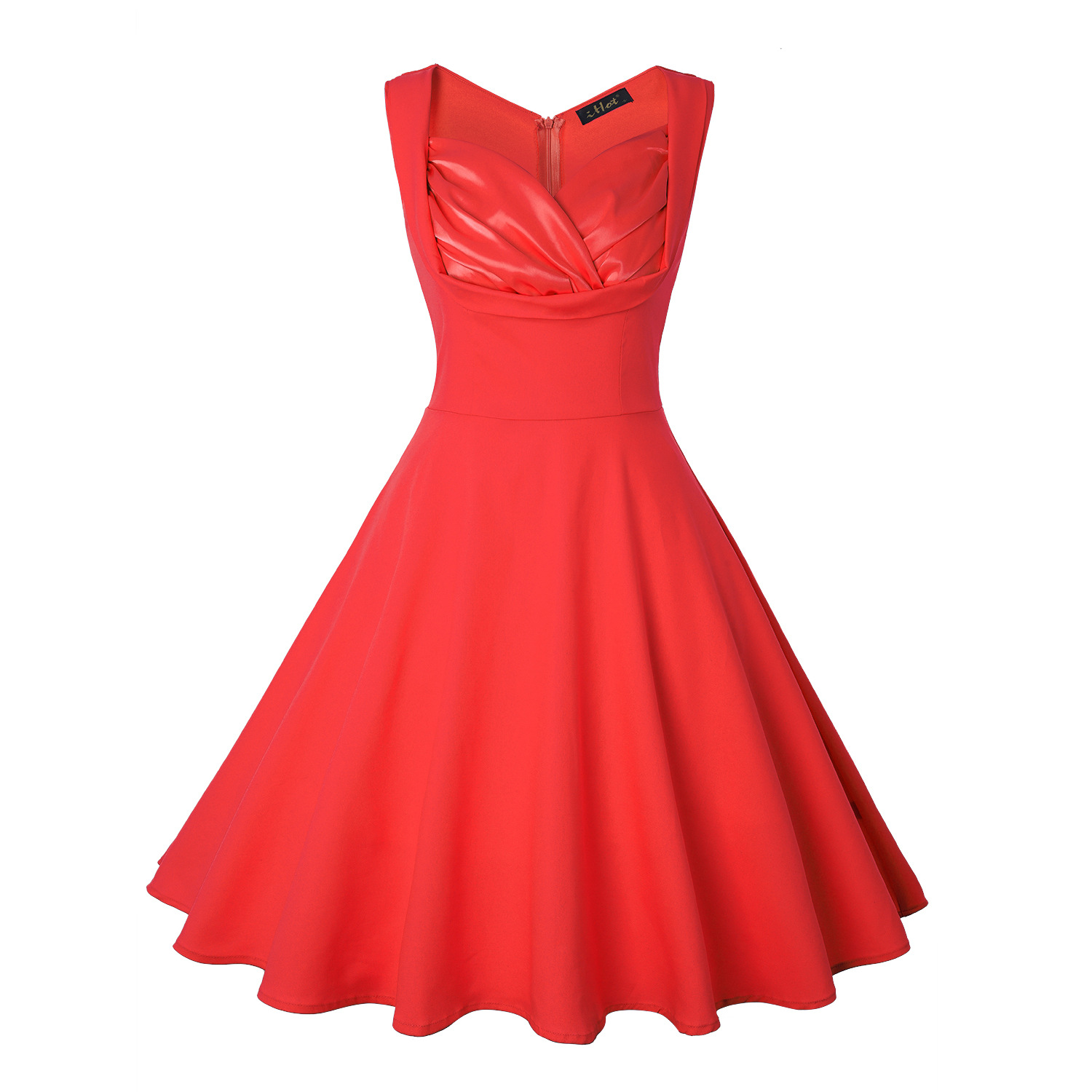 V-neck polka dot voluminous skirt