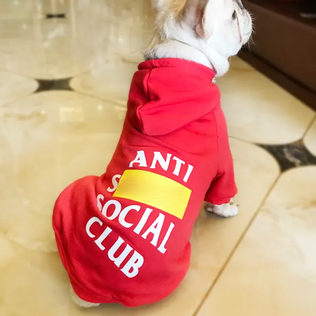 Spring and Autumn Alphabet Dog Sweatshirt Red - Shop at LoveMi