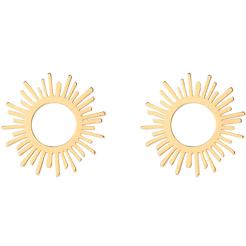 Hollow Sun Stud Earrings