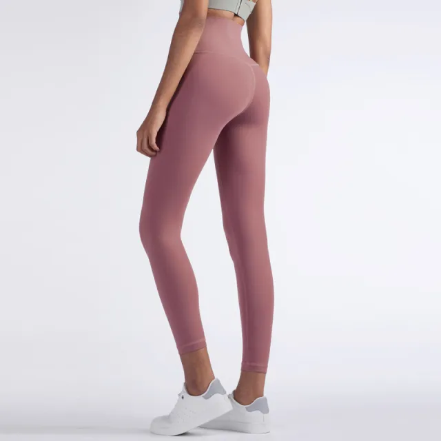 Nude high waist Yoga Pants Bean Paste Powder - Shop at LoveMi
